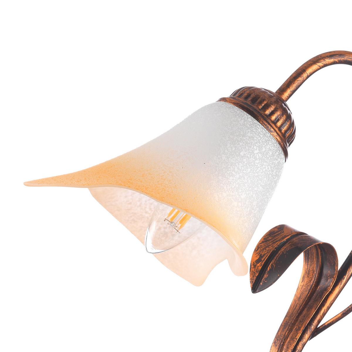 Tischleuchte 4722/Lb - Bronzefarben/Weiß, Natur, Metall (25/31cm)