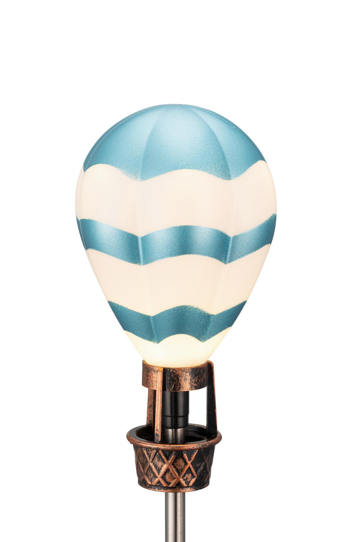 SOLÁRNE SVIETIDLO BALLON - modrá/čierna, Romantik / Landhaus, kov/plast (8/83,5cm) - Mömax