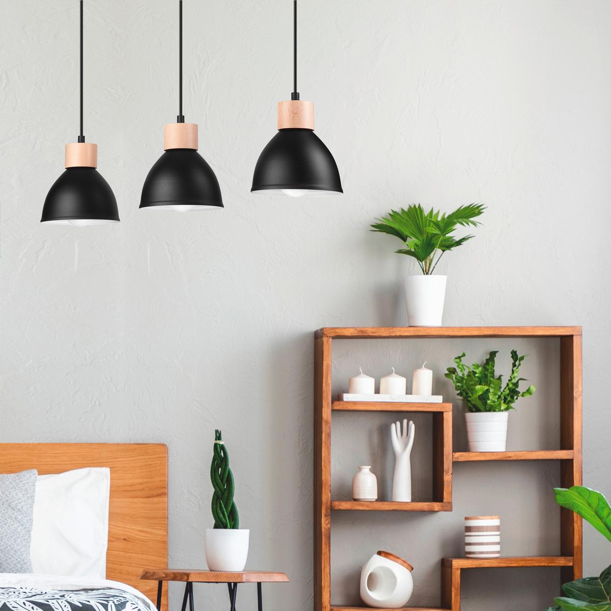 Hängeleuchte 42138 Nico Black - Schwarz Hochglanz, Basics, Metall (70/8/80cm)
