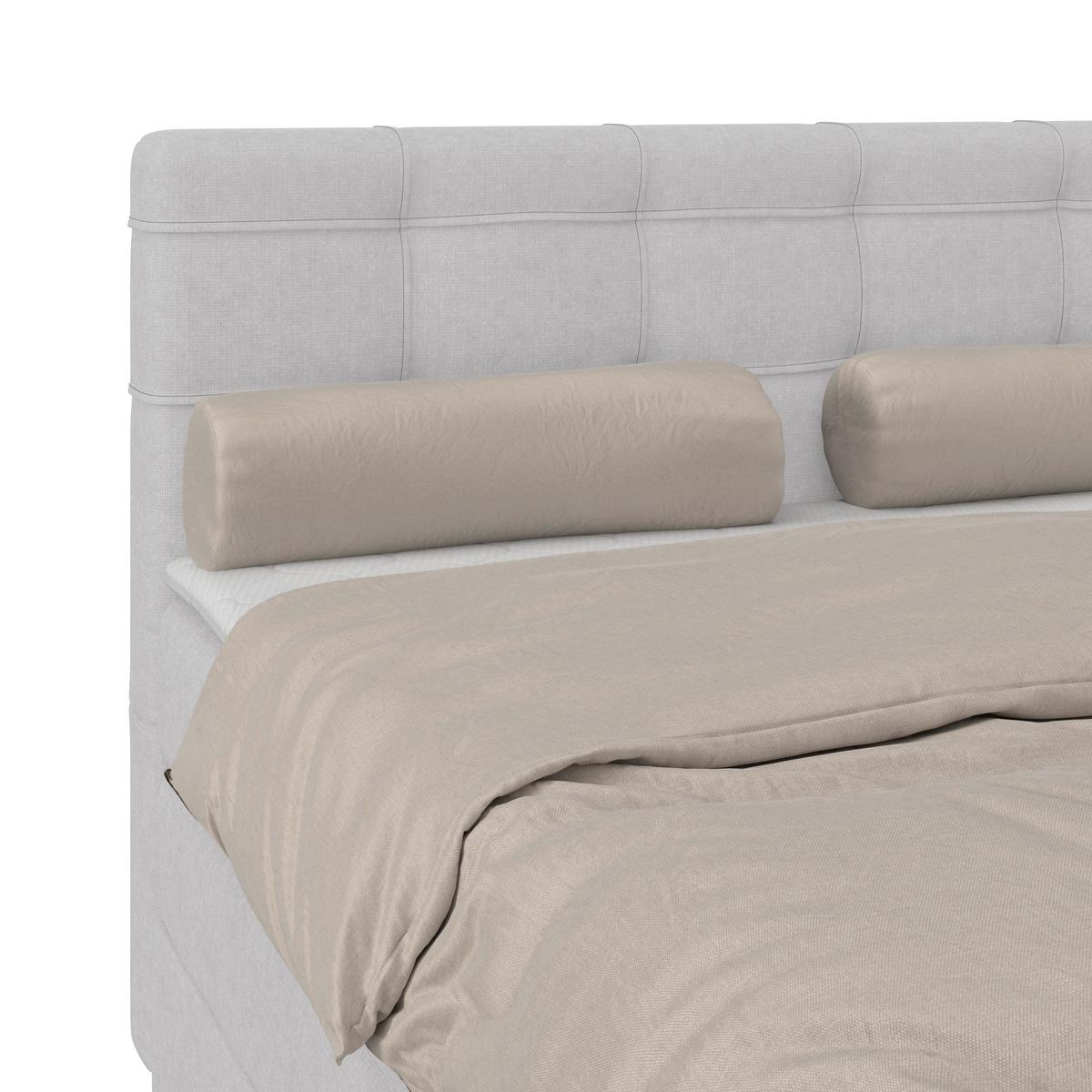 Boxspringbett MITTO Silberfarben 140x200 cm - Silberfarben/Schwarz, KONVENTIONELL, Textil/Metall (140/200cm)