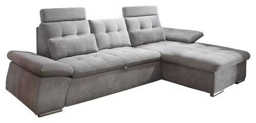 Sedací souprava s rozkladem Nalo hnědá - barvy stříbra/jílová barva, Konvenční, kompozitní dřevo/textil (268/170cm) - MID.YOU