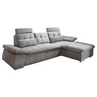 Sedací souprava s rozkladem Nalo hnědá - barvy stříbra/jílová barva, Konvenční, kompozitní dřevo/textil (268/170cm) - MID.YOU