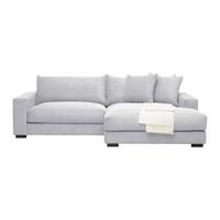 Rohová sedačka PEDRO, pravá, svetlosivý menčester - svetlosivá, Modern, textil (265/180cm) - Mömax