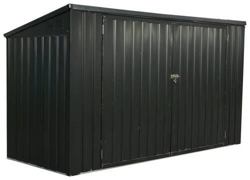 Box na smetné nádoby 240l, 5x3, kov - tmavosivá, Basics, kov (172/131/100cm)