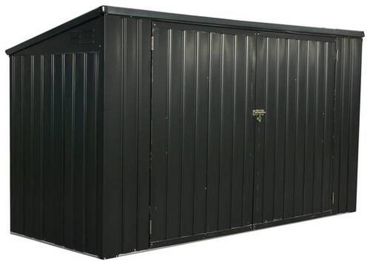 Box na odpadkové koše 240l, 5x3, kov - tmavě šedá, Basics, kov (172/131/100cm)