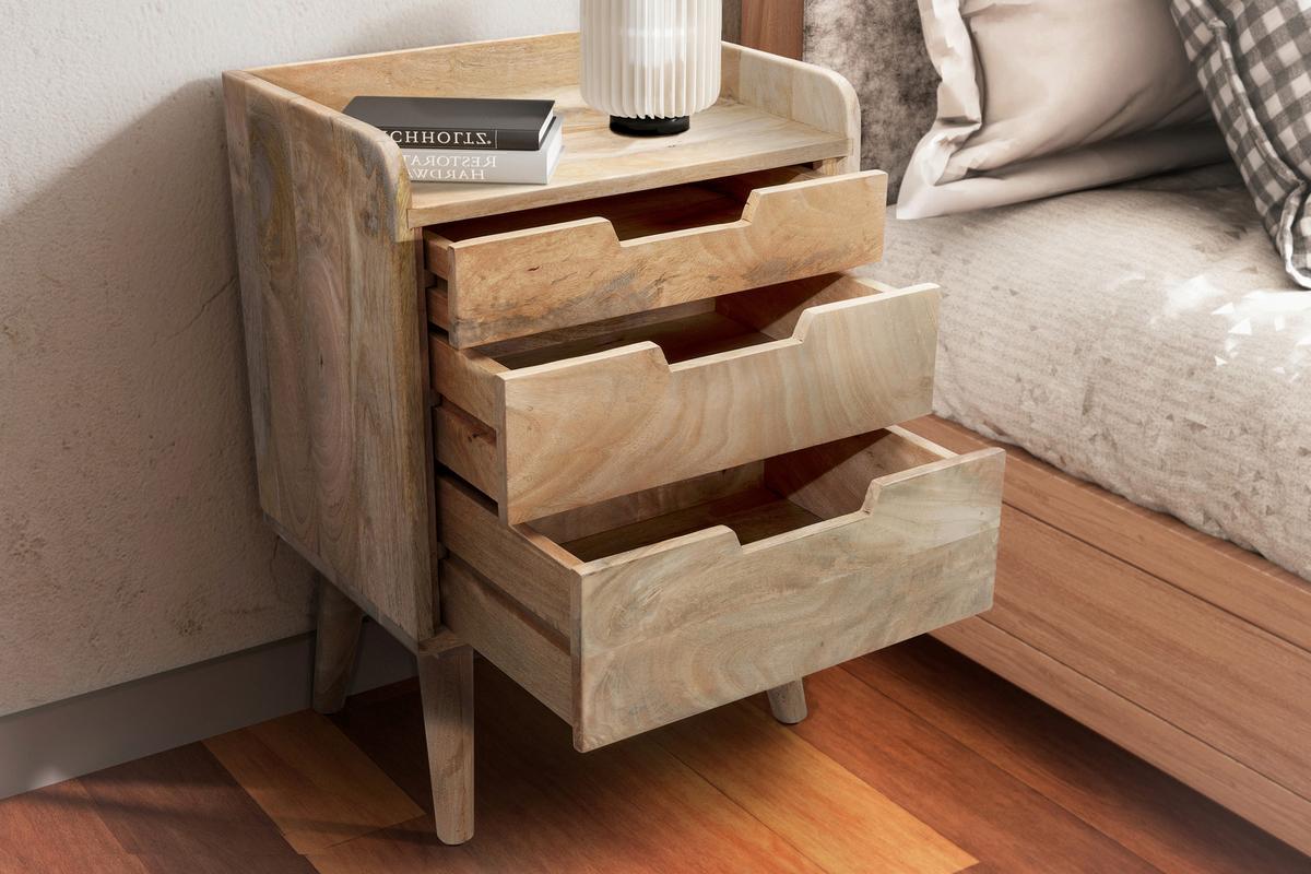 Nachttisch Hellbraun B: 45 cm - Hellbraun, Design, Holz (45/63/33cm) - MID.YOU