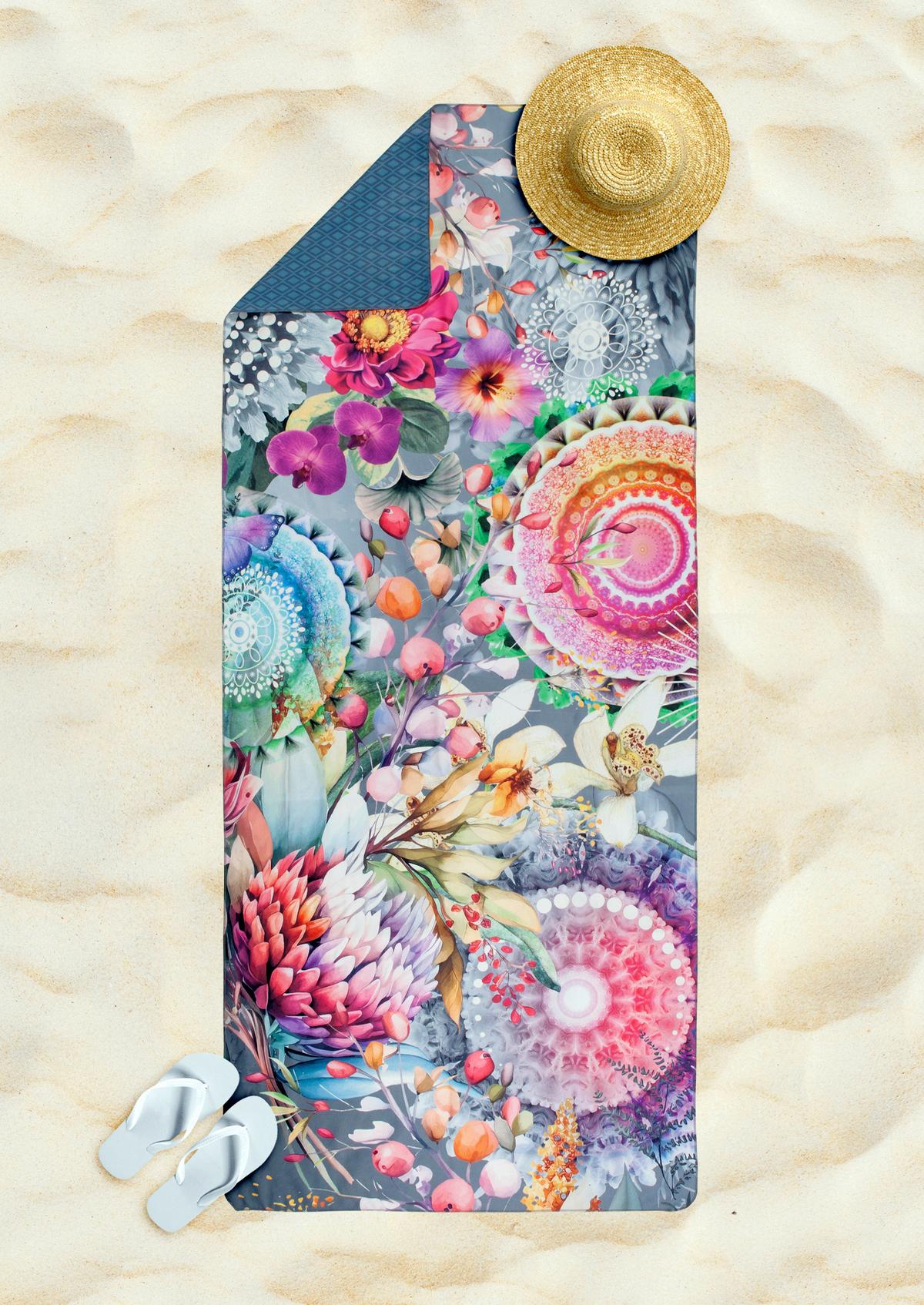 SPORTHANDTUCH OLINGA - Multicolor/Grau, Design, Textil (75/180cm)