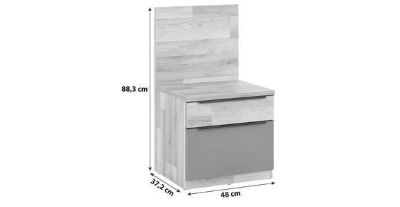 Nachtkästchen Eiche Dekor/Graphit H: 88,3 cm James - Eichefarben/Schwarz, KONVENTIONELL, Holzwerkstoff (48/88,3/37,2cm) - James Wood
