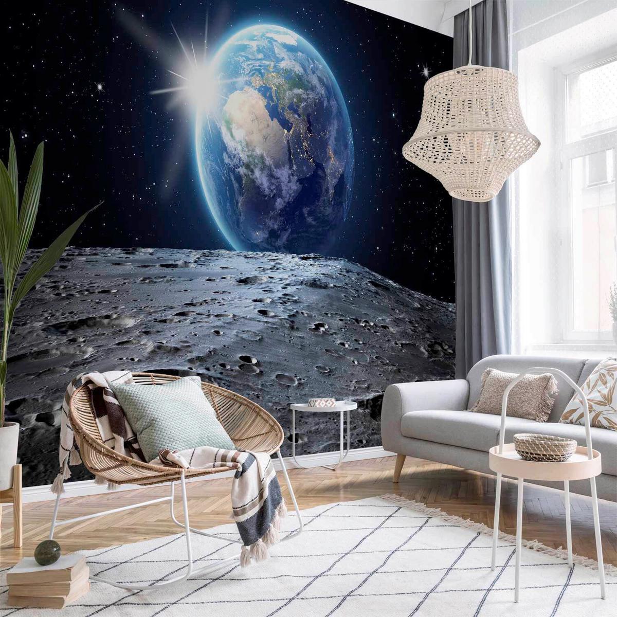 View Of The Blue Planet Fototapete, B/h: Ca. 300x210cm - Blau/Schwarz, LIFESTYLE, Textil (300/210cm) - artgeist