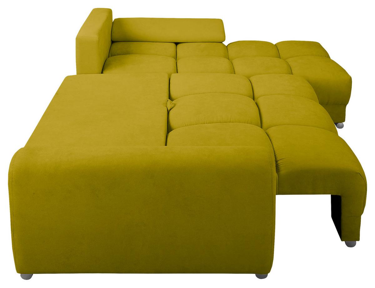 Ecksofa Azzuro Grün S: 256x175 Cm - Silberfarben/Grün, Design, Textil (256/175cm) - Livetastic