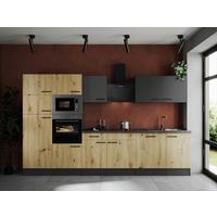 Küchenblock Oliver Artisan Dekor, Grau B: 340 cm - Eiche Artisan/Grau, Design, Holzwerkstoff (340cm) - Respekta