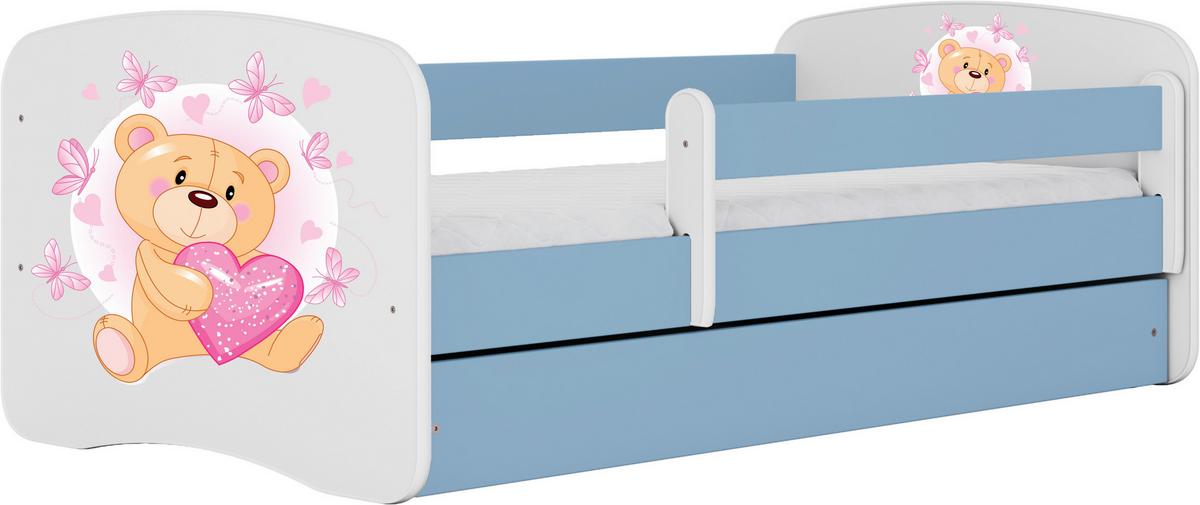 Kinder-/Juniorbett Babydreams inkl. Matratze 80x160 - Blau/Birkefarben, MODERN, Holz/Holzwerkstoff (80/160cm) - MID.YOU