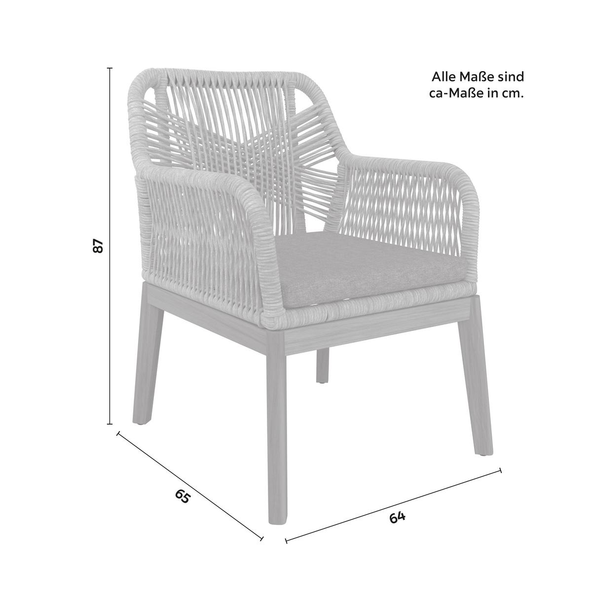 ZAHRADNÍ ŽIDLE FINN - šedá/barvy teak, Moderní, kov/dřevo (64/87/65cm) - Mömax