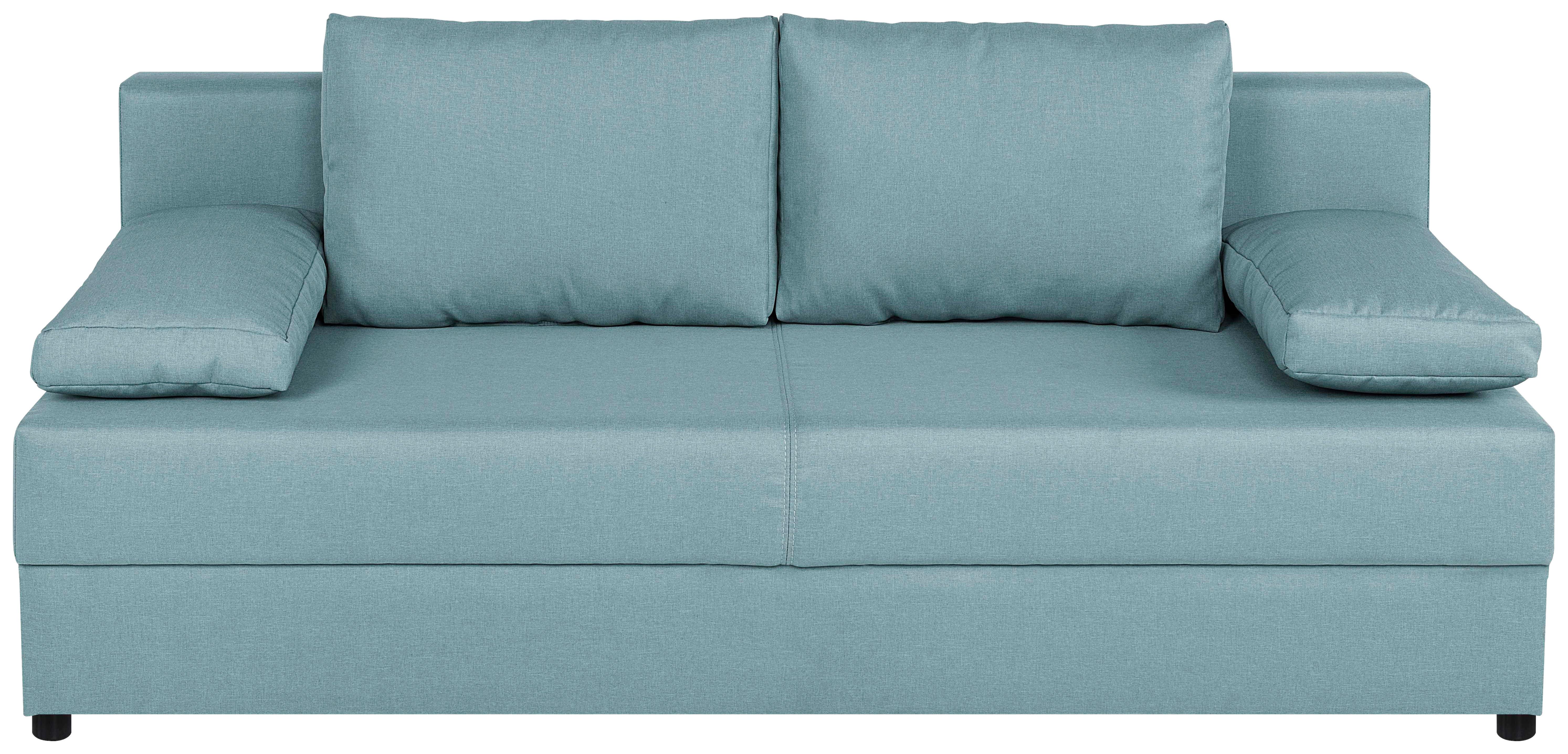 Rozkládací pohovka MEGA, mátově zelená - černá/mátově zelená, Design, kompozitní dřevo/textil (190/80/75cm) - Based