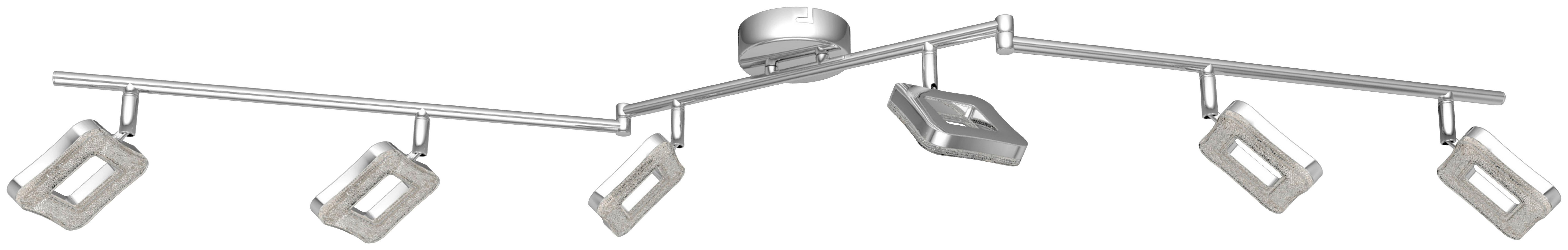 Led-strahler Amelie 6-flammig Verstellbar L: 150 Cm - Chromfarben, MODERN, Kunststoff/Metall (150cm) - Luca Bessoni
