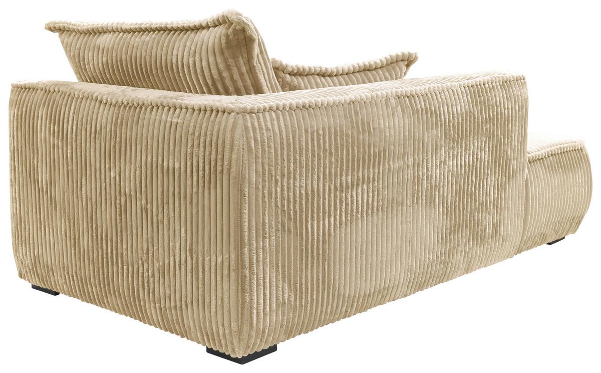 Recamiere Modena Links Beige, B: 208 cm - Beige/Schwarz, Design, Textil (207/75/121cm) - MID.YOU