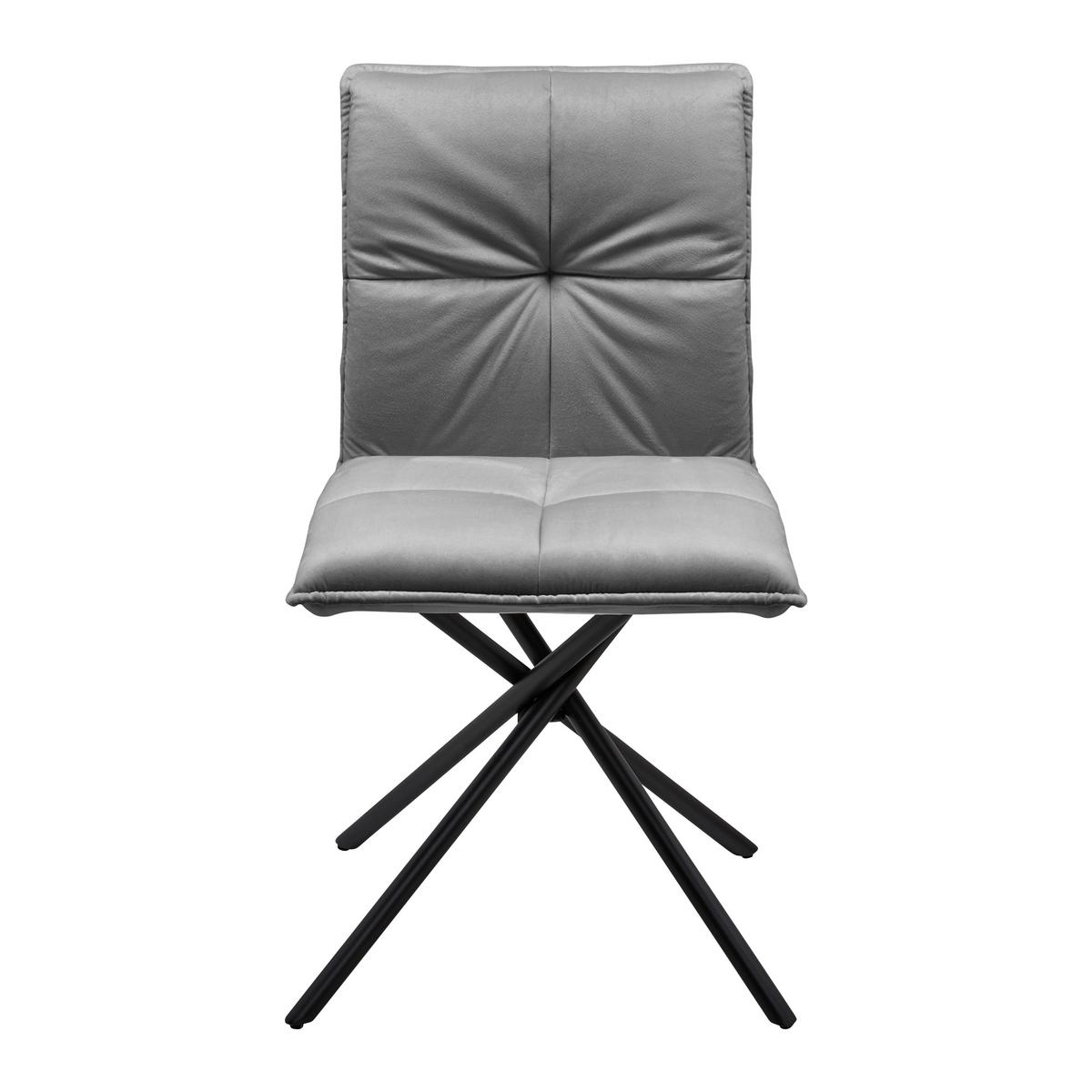 Židle Lunita šedá - šedá/černá, Moderní, kov/textil (47/88/57cm) - Bessagi Home