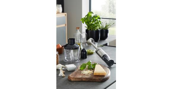 Stabmixer-Set Gusteau Schwarz/ Edelstahl 800w 4-teilig - Edelstahlfarben/Schwarz, KONVENTIONELL, Kunststoff/Metall (19,5/13,5/37cm) - Bono