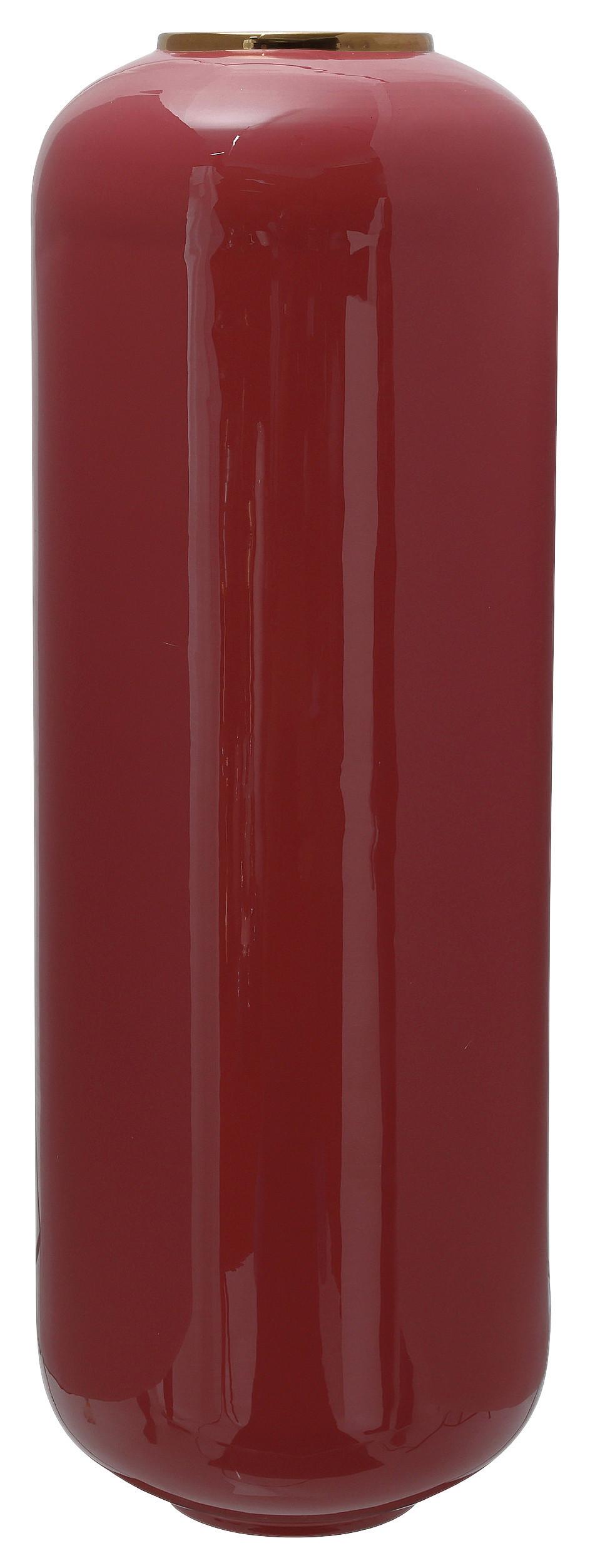 Bodenvase Art Deco Goldfarben Koralle, D: 24 cm