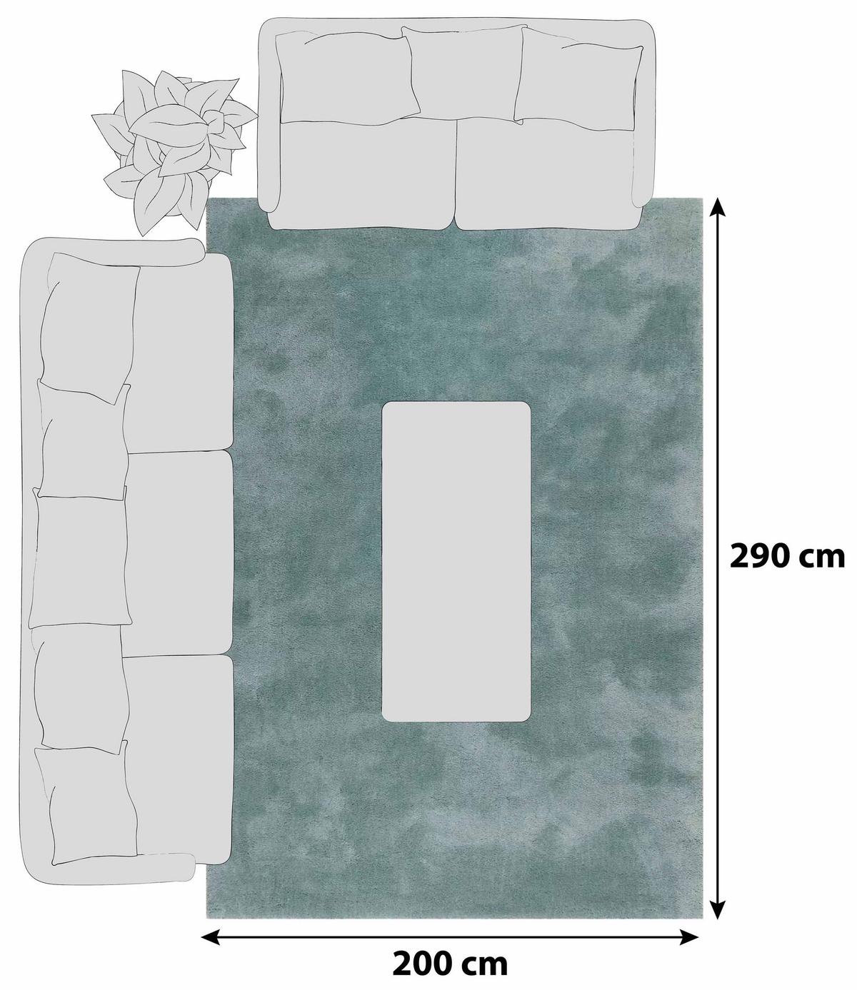 Hochflorteppich Relaxx Türkis 200x290 Cm - Türkis, Basics, Textil (200/290cm) - Esprit
