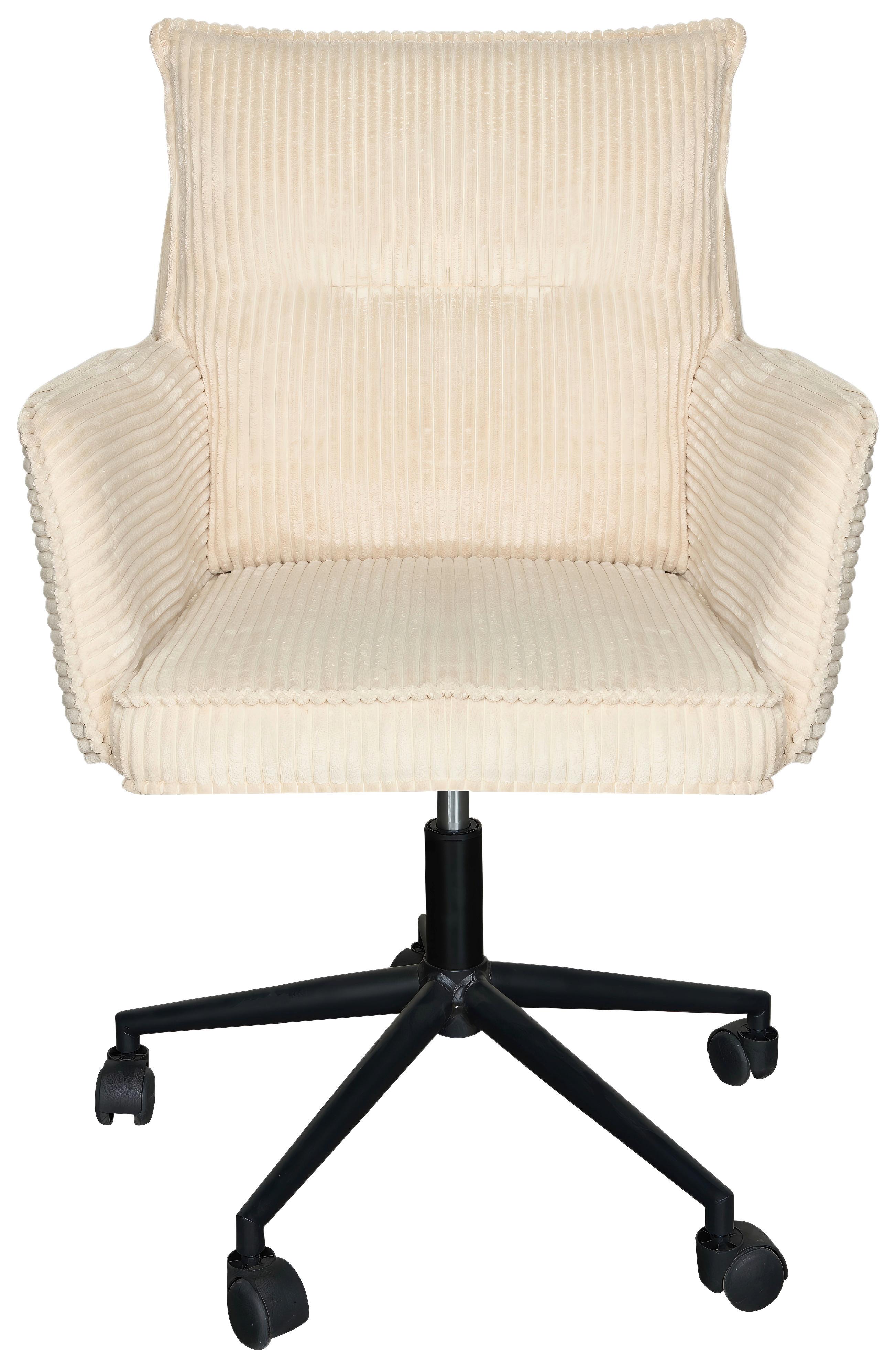 Drehstuhl Valencia Beige B: 58,5 cm - Beige/Schwarz, MODERN, Textil/Metall (58,5/88/95/63cm) - Livetastic