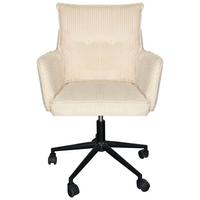 Drehstuhl Valencia Beige B: 58,5 cm - Beige/Schwarz, MODERN, Textil/Metall (58,5/88/95/63cm) - Livetastic