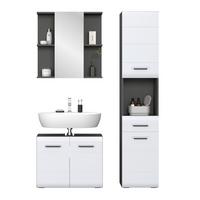 Badezimmer Pearl New Snol Anthrazit, Weiß 3-Teilig - Anthrazit/Weiß, KONVENTIONELL, Holzwerkstoff (110/188,5/29,6cm)