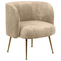Esszimmerstuhl Cloe Beige Gepolstert - Beige/Goldfarben, KONVENTIONELL, Textil (74/77/70cm) - MID.YOU