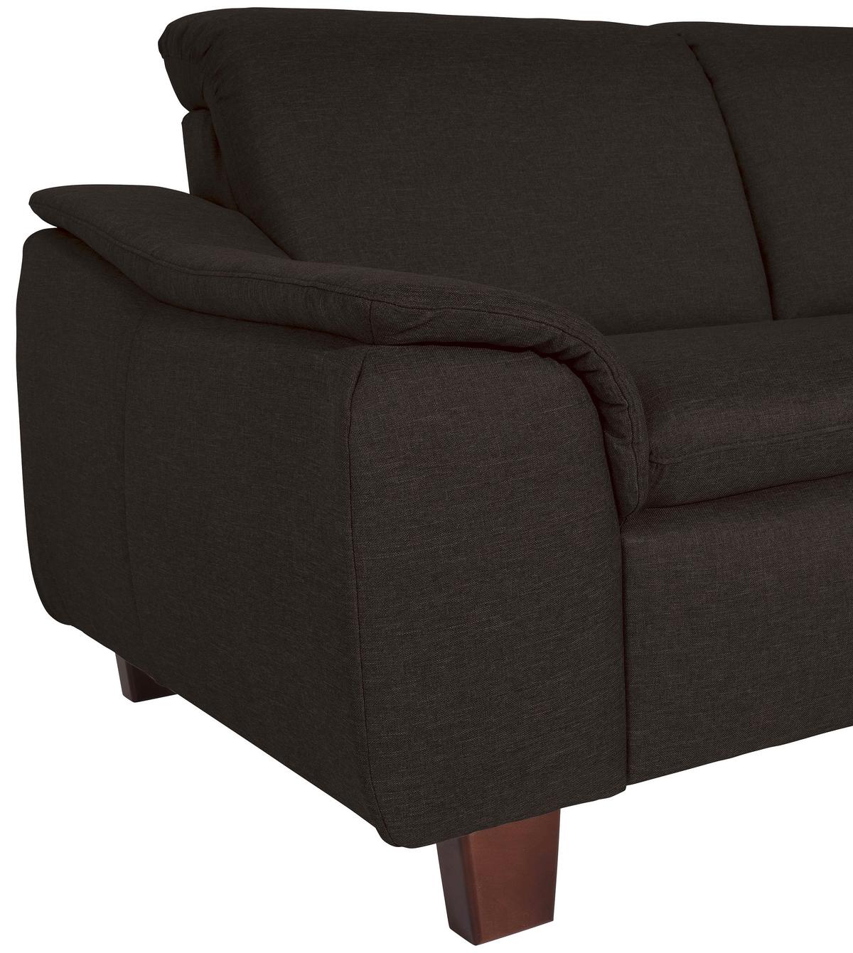 Ecksofa Aaron Dunkelbraun Flachgewebe - Dunkelbraun/Nussbaumfarben, Design, Textil (247/187cm) - Max Winzer