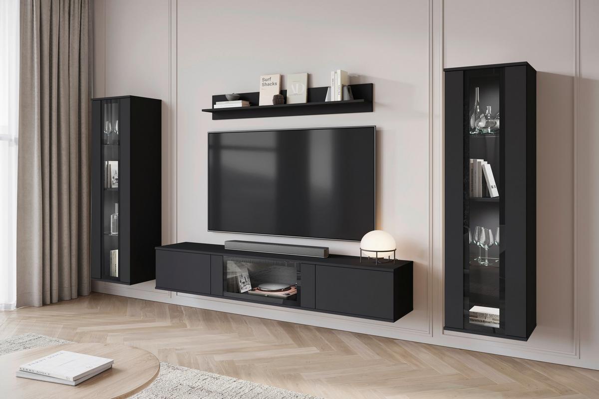 OBÝVACIA STENA CARO - čierna, Trend, kompozitné drevo/plast (262/141,9/33cm) - Livetastic