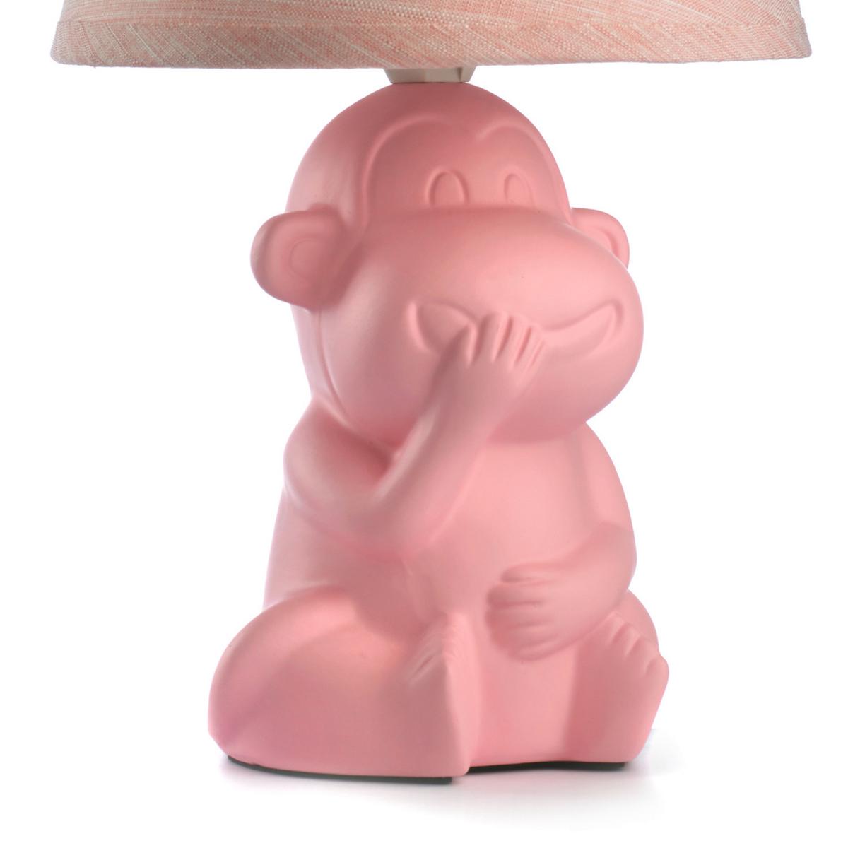 Kindertischleuchte Pink D: 17 cm 6w - Pink, Trend, Keramik/Textil (17/28cm)