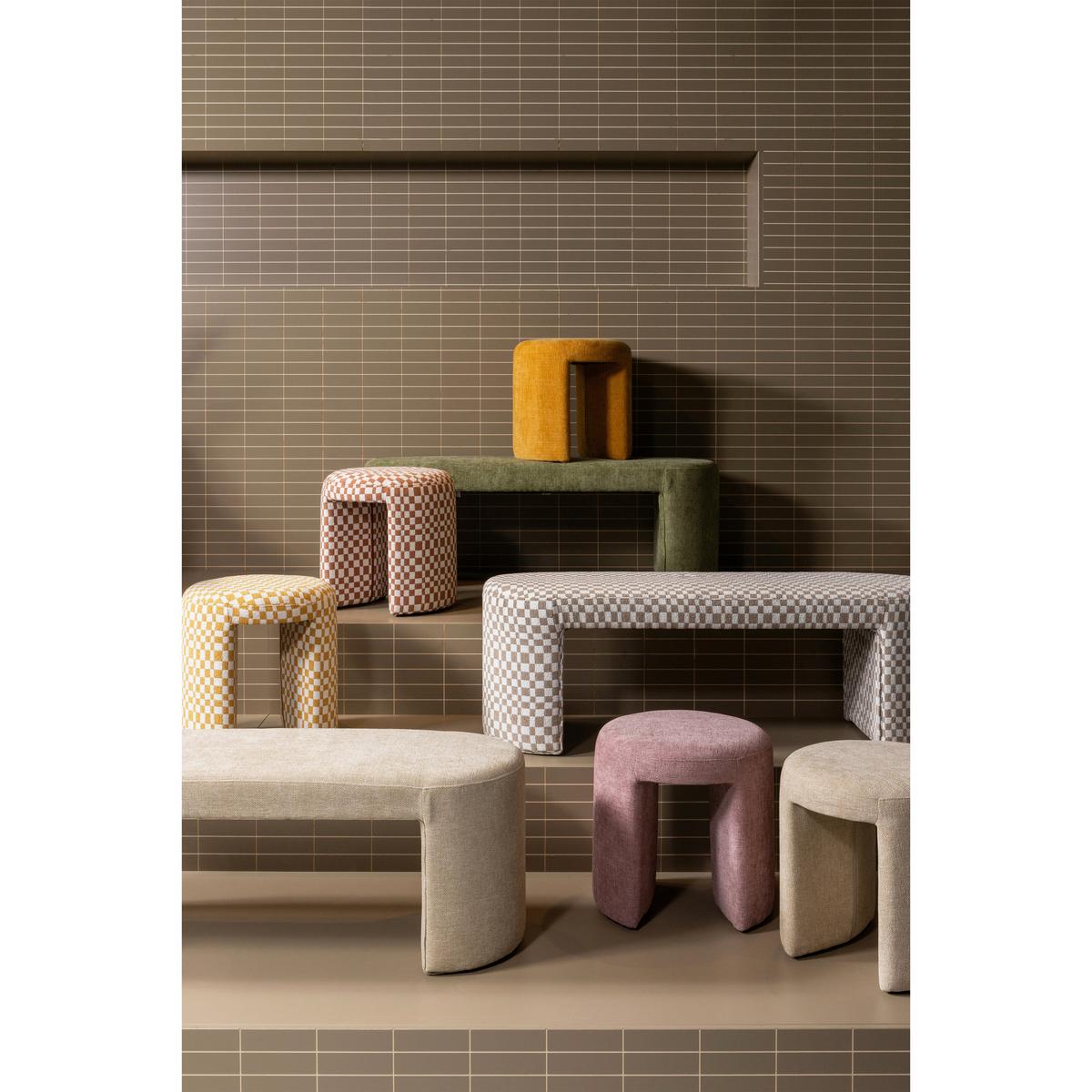 Hocker Charlie Weiß, Gelb B: 45cm - Gelb/Weiß, Design, Textil (45/47/45cm) - Livetastic