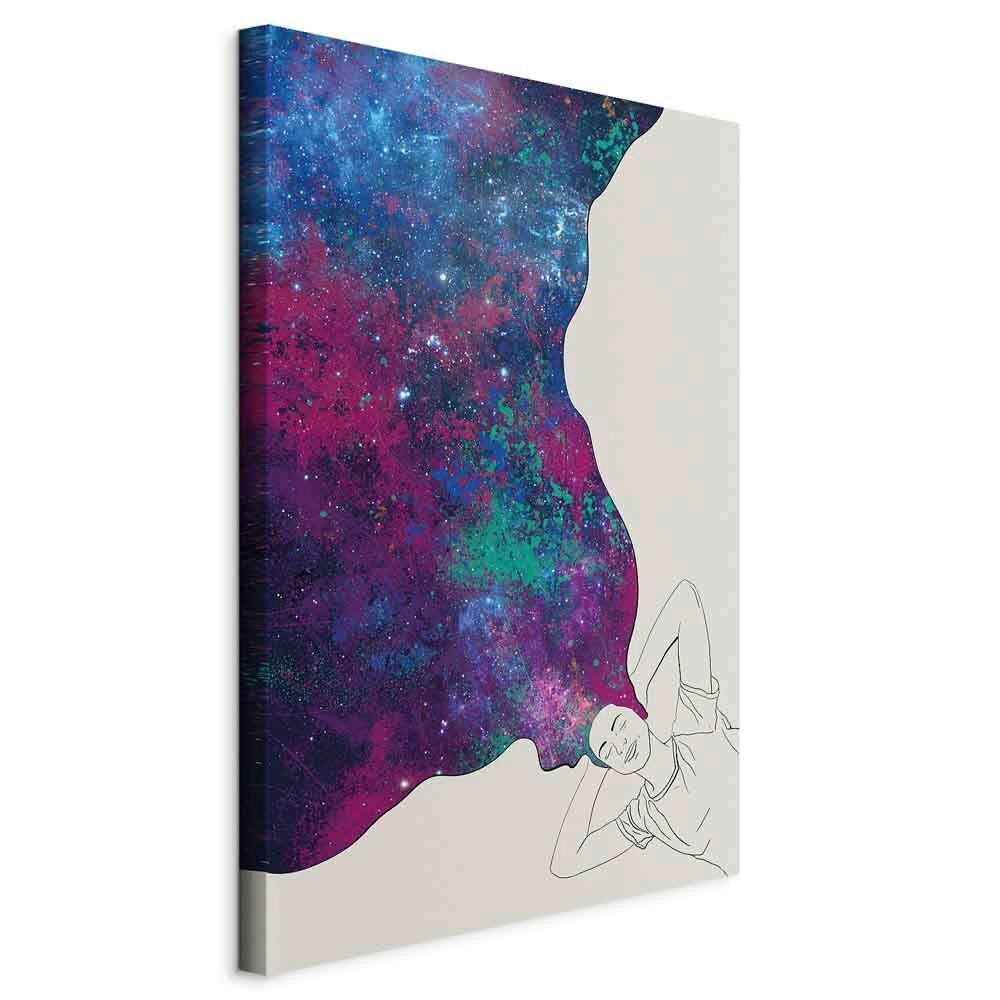 Leinwandbild Cosmic Dreams Blau Weiß B: 80 cm - Blau/Weiß, Basics, Holz/Textil (80/120/1,2cm) - artgeist