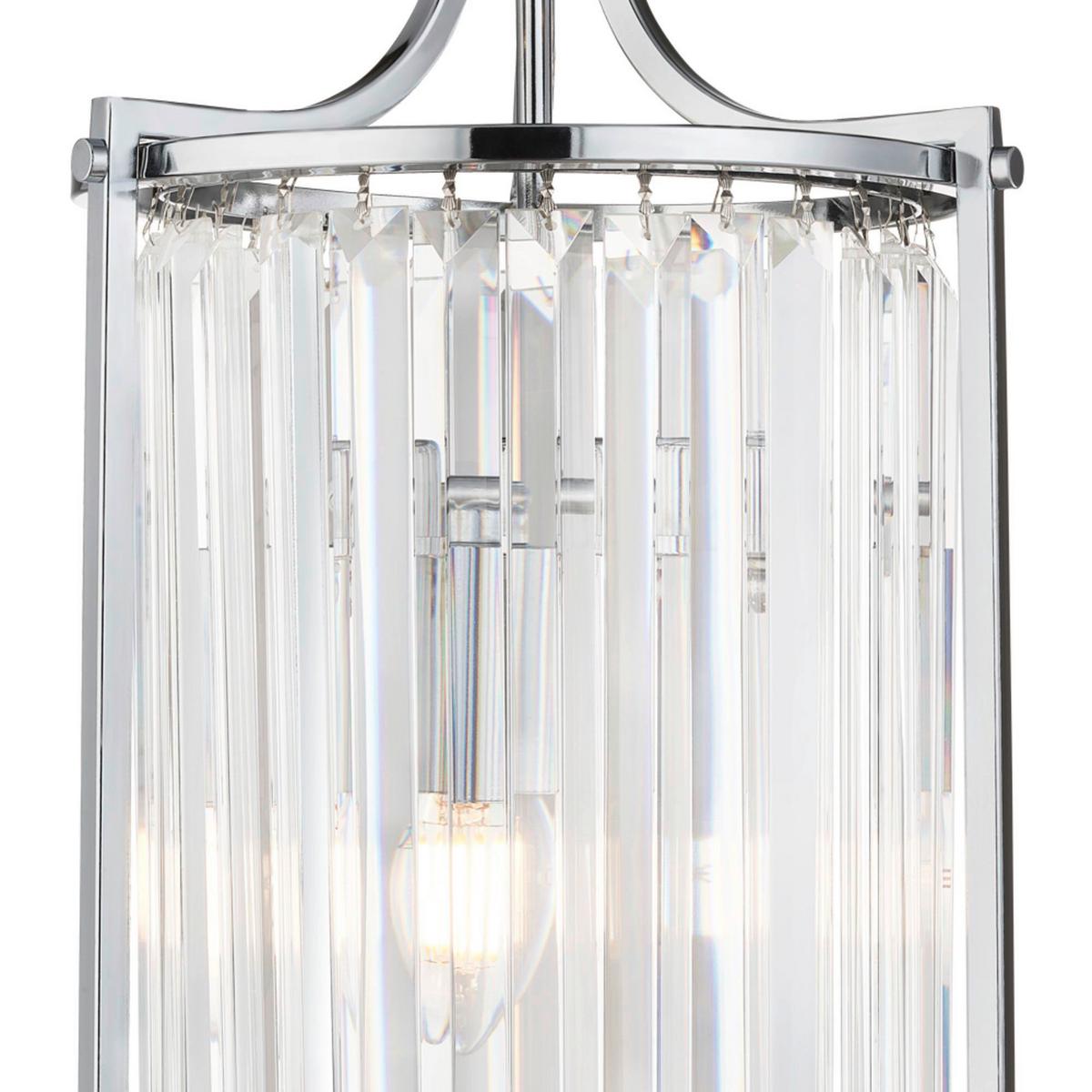 Hängeleuchte Victoria H: 150 cm 2-Flammig - Chromfarben, Design, Glas/Metall (26/150cm)