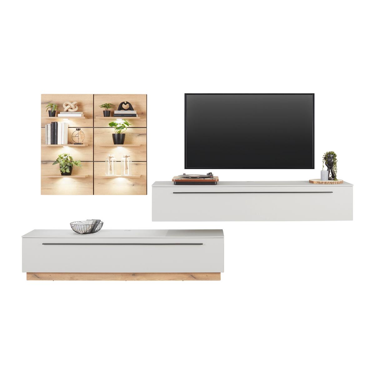 Tv-lowboard Mateo - Kaschmir/Eichefarben, MODERN, Holzwerkstoff (180/41/40cm)