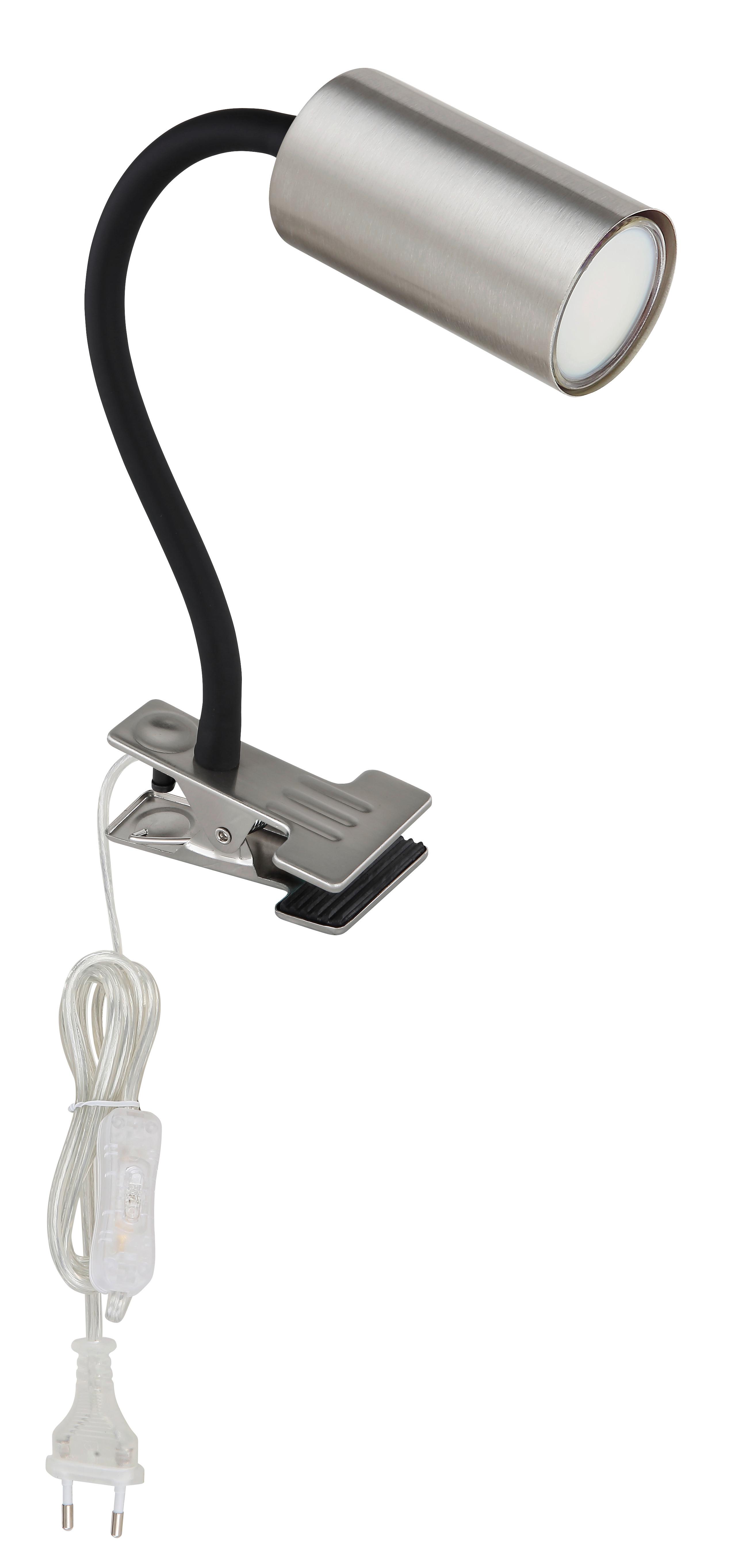 Klemmleuchte 57911k - Schwarz/Nickelfarben, Basics, Kunststoff/Metall (10/5,5/41,5cm) - Globo