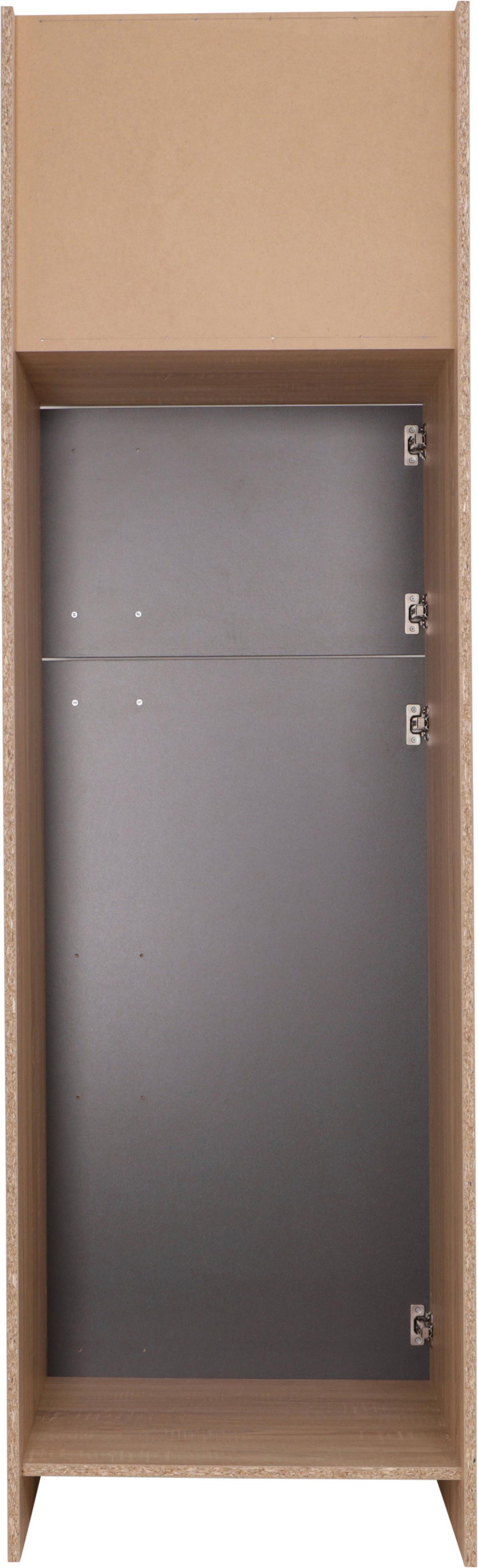 Geräteumbauschrank Merle Grau, Eiche Dekor B:60cm - Eichefarben/Grau, Basics, Holzwerkstoff (60/200/60cm) - Respekta