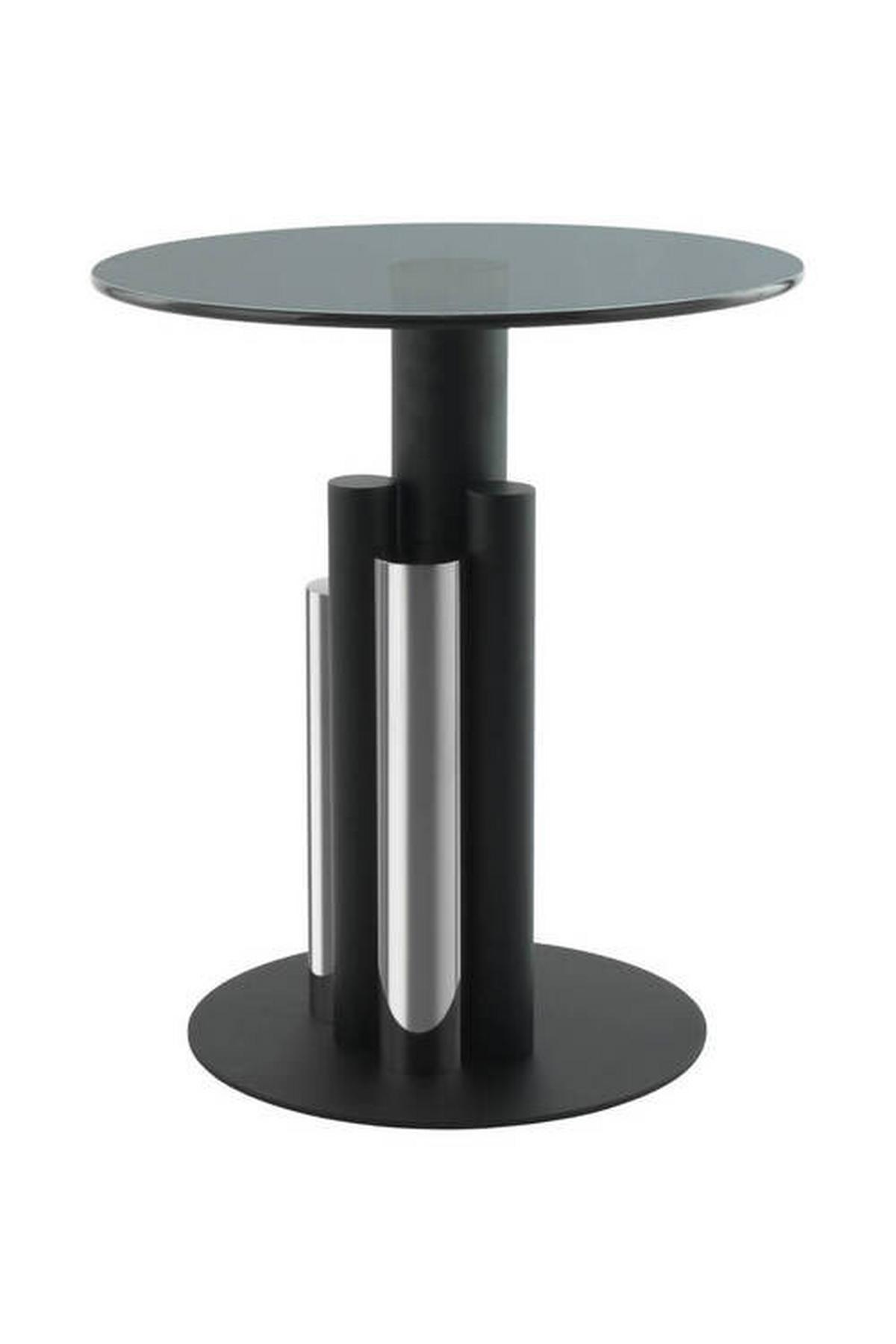 Beistelltisch Mit Glasplatte Rund Ontario, Grau/silber - Silberfarben, MODERN, Glas/Metall (46/46/52cm) - Kayoom