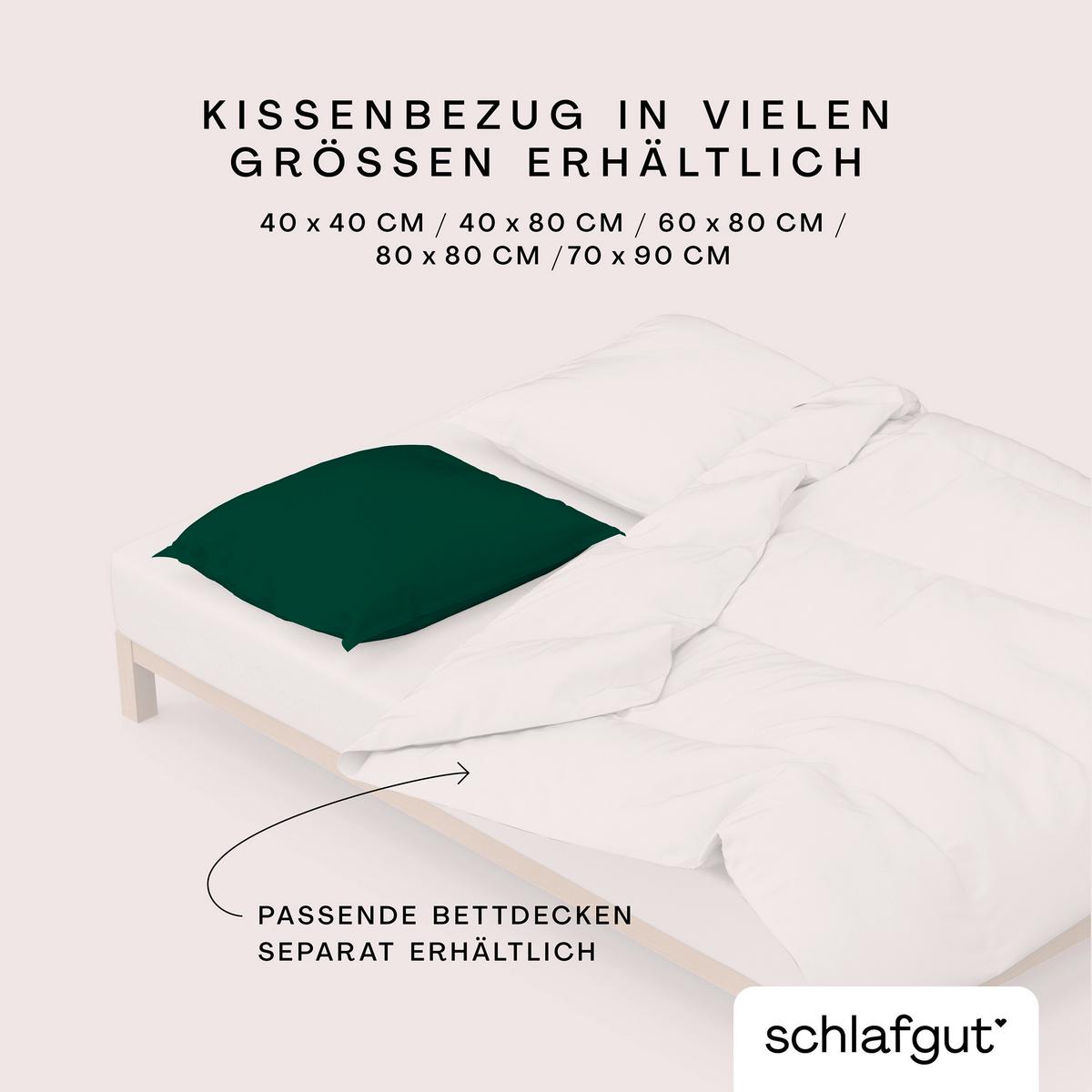 Kopfpolsterbezug Woven Satin - Dunkelgrün, Basics, Textil (70/90cm) - Schlafgut
