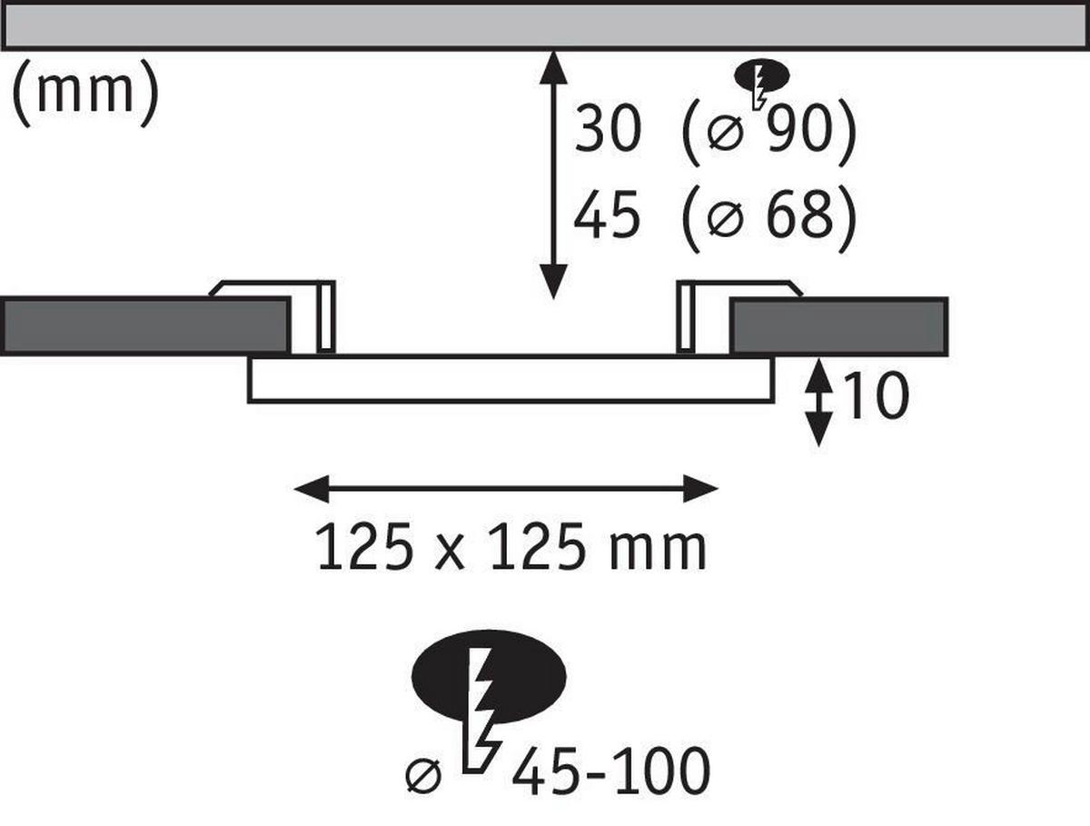 LED-Paneel L: 12,5 cm 92394 - Weiß, Basics, Kunststoff (12,5/12,5/1cm) - Paulmann