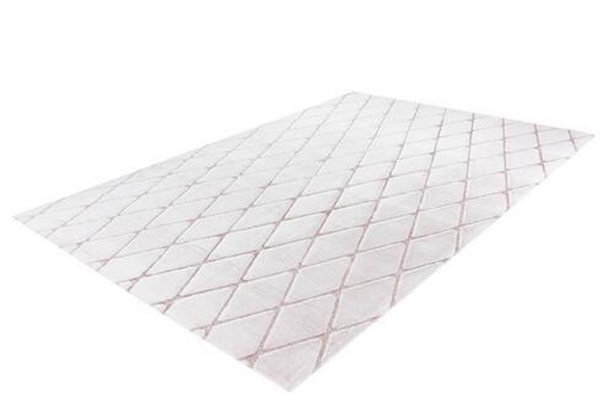 Hochflor Teppich Weiß/Rosa Vivica 160x230 cm - Weiß, Design, Textil (160/230cm) - Kayoom