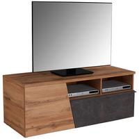 Tv-lowboard Venedig B: 140 Cm Dunnkelgrau Eiche Dekor - Eichefarben/Dunkelgrau, MODERN, Holzwerkstoff (140/47/40cm)