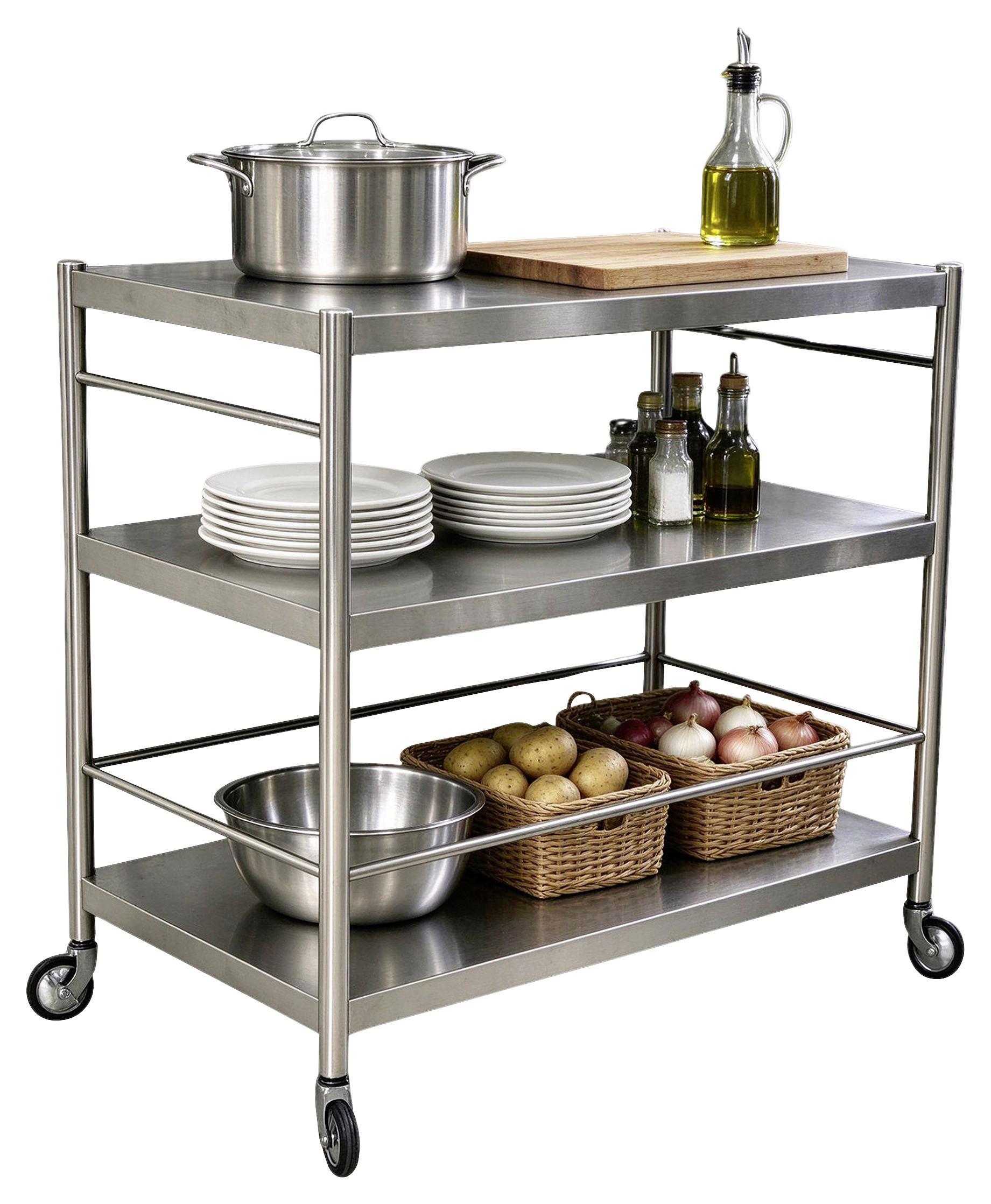 SERVÍROVACÍ VOZÍK SANDRO -EXKLUSIV- - černá/barvy stříbra, Konvenční, kov/plast (95/88/55cm) - Mömax