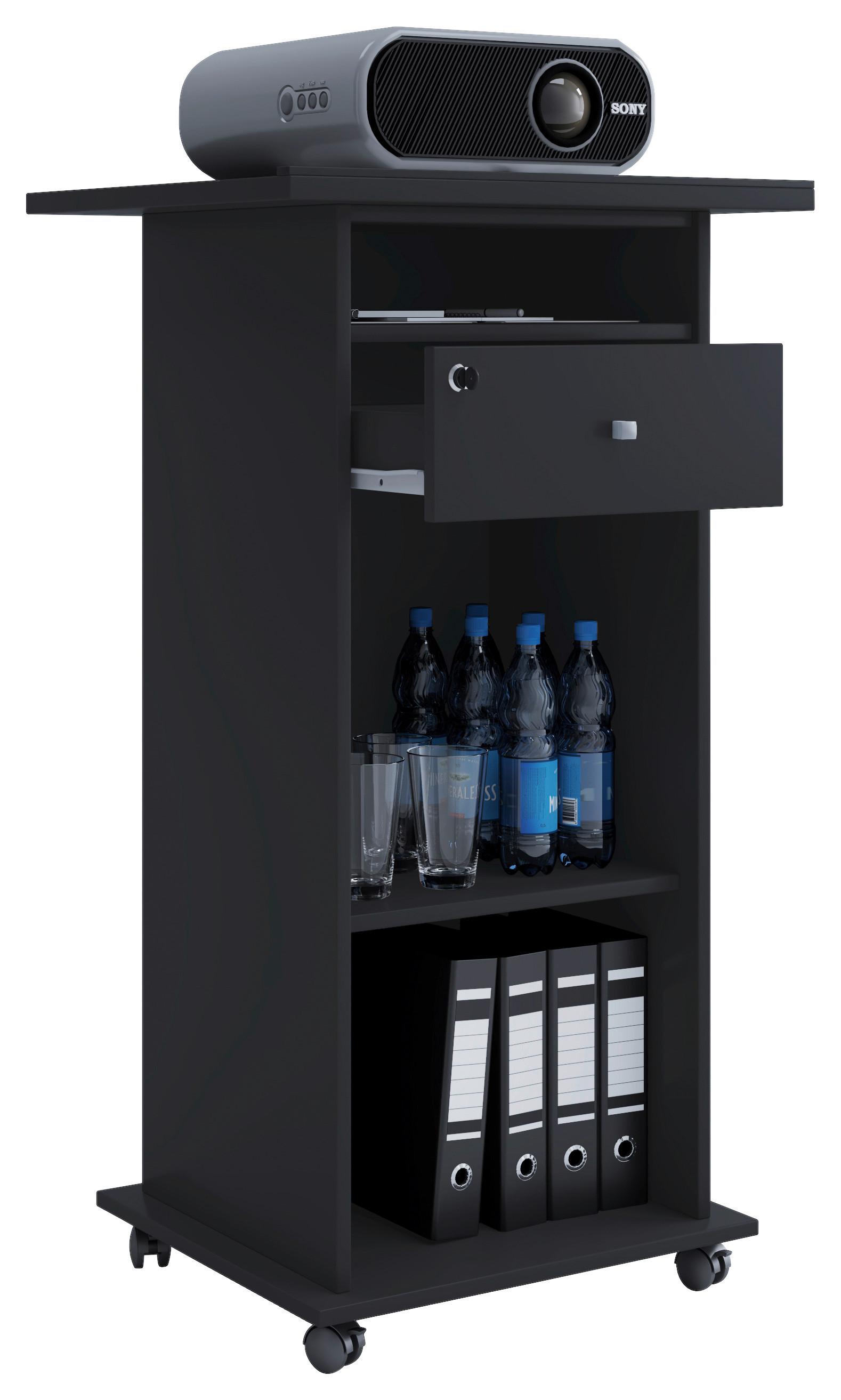 Pult NETA, čierna - čierna, Modern, kompozitné drevo (60/50/108,3cm) - MID.YOU