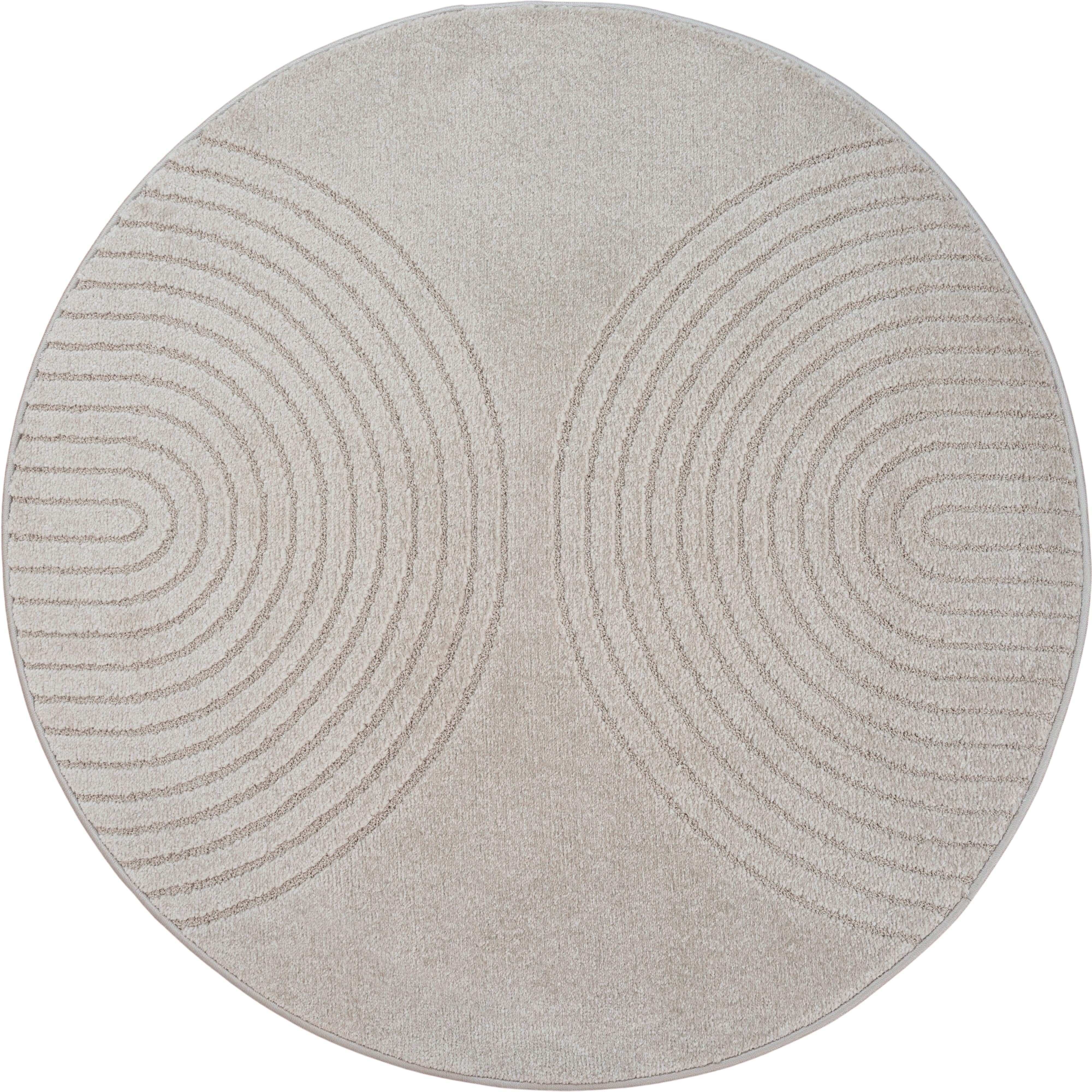 Webteppich Eclipse Grau Ø Ca. 120cm - Grau, Basics, Textil (120cm)