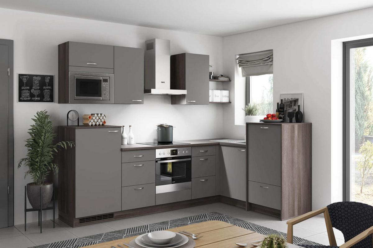 Eckküche Win - Anthrazit/Eiche grau, MODERN, Holzwerkstoff (280/178cm) - Express