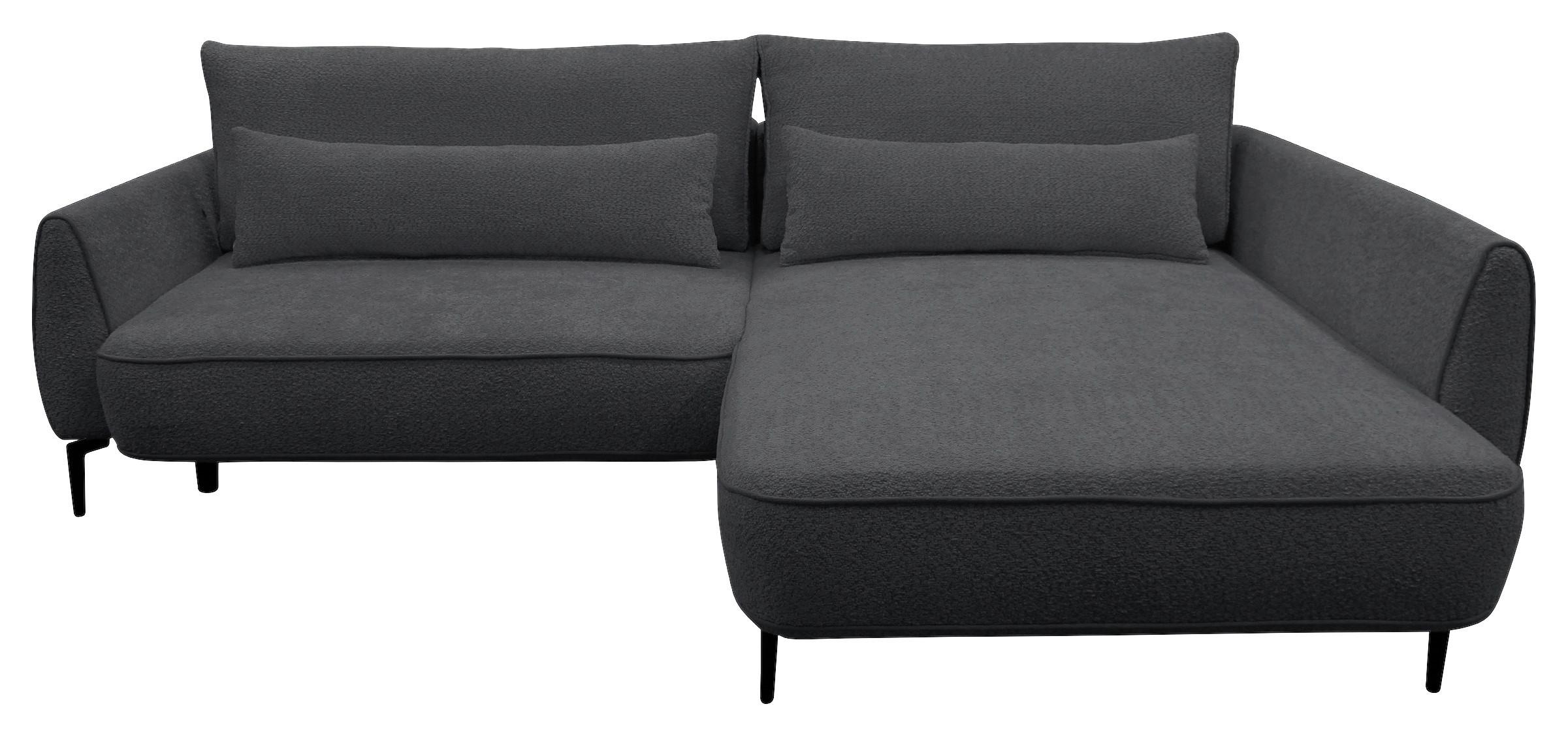 Ecksofa Abriamo Dunkelgrau 273x204 Cm - Dunkelgrau/Creme, Design, Textil (273/204cm) - MID.YOU