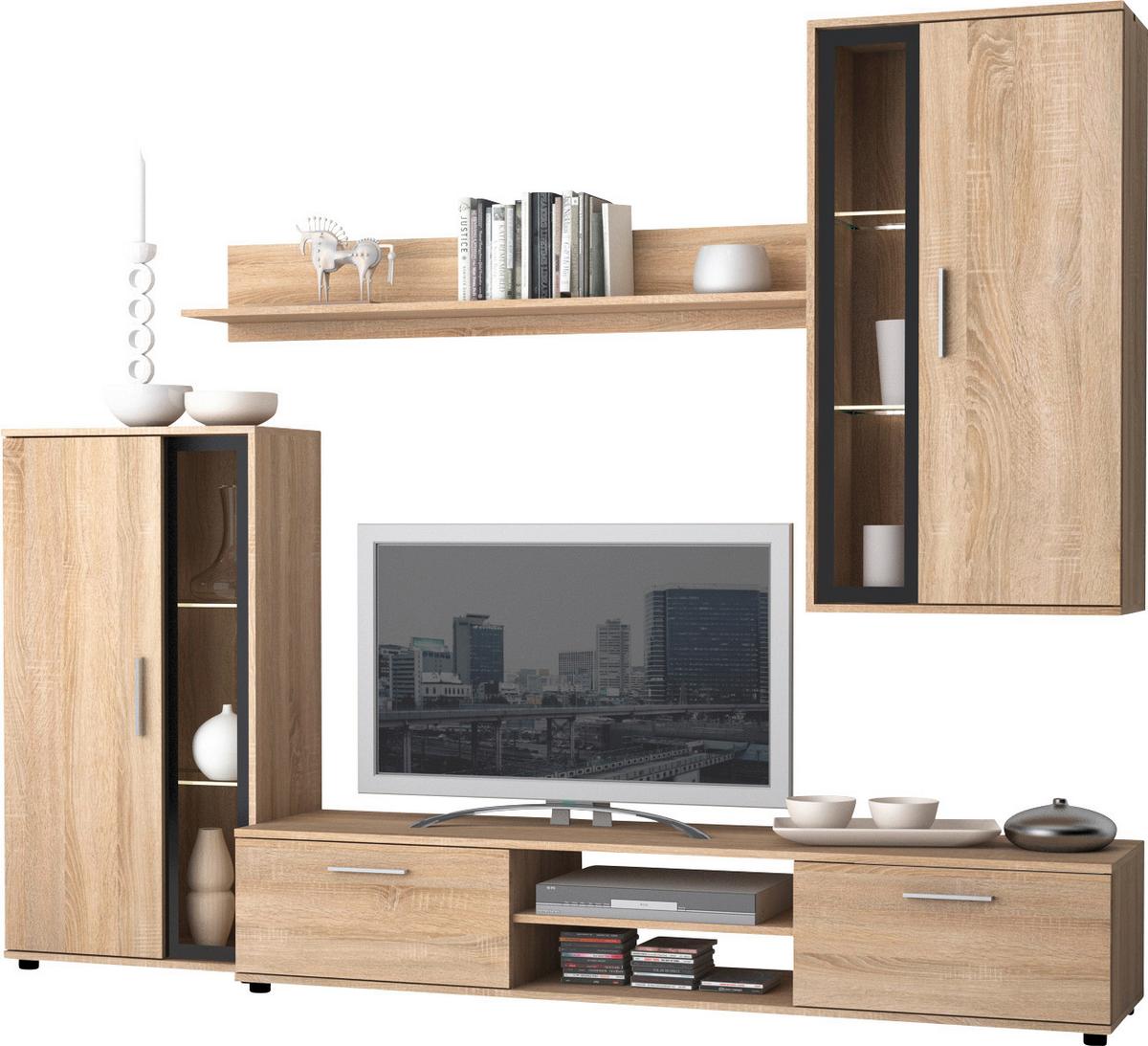 Wohnwand Neon - Trend (233/190/40cm)