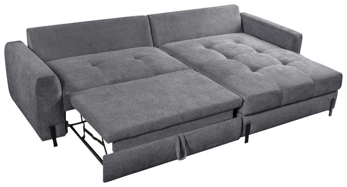 Ecksofa Naomi Grau/Schwarz, 265 cm - Schwarz/Grau, Design, Textil (265/162cm) - MID.YOU