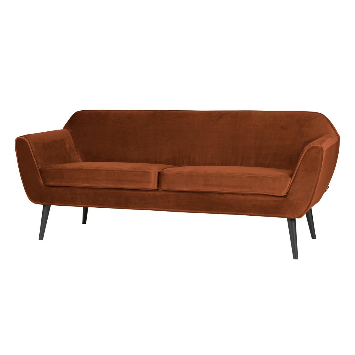 Sofa Rocco Rostfarben B: 187cm - Rostfarben/Schwarz, Design, Textil (187/75/82cm) - Livetastic